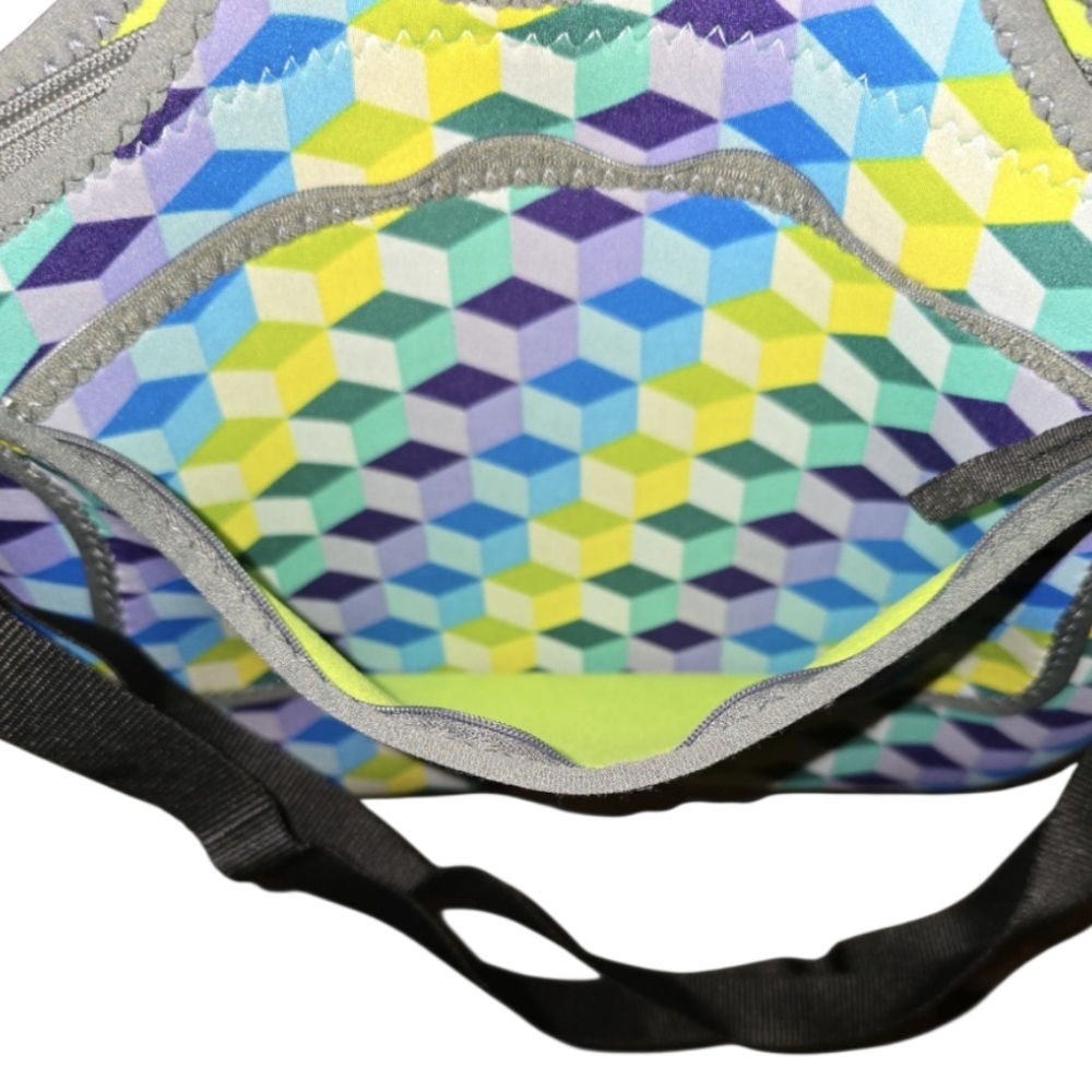 Multicolor Geometric Patterned Computer Bag by BYO - Picture 3 of 5